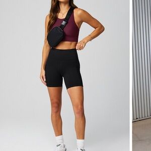 Fabletics Power Hold Black Bike Shorts